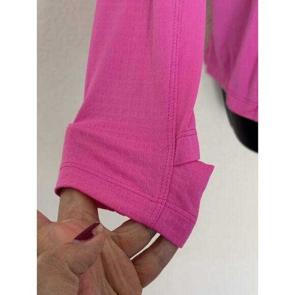 IBKUL Golf Pullover Shirt Ruched 1/4 Zip UPF 50 Pink Long Sleeve Stretch Active - Picture 5 of 9
